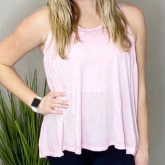 Light Pink Mono B Open Back Tank - Picture 2 of 6